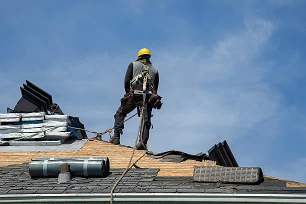 Professional Gutter Installation technician working in Brookhaven, NY